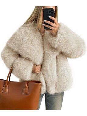 Cozy Women's Winter Faux Fur Jacket | Fluffy Warm Coat for Cold Weather